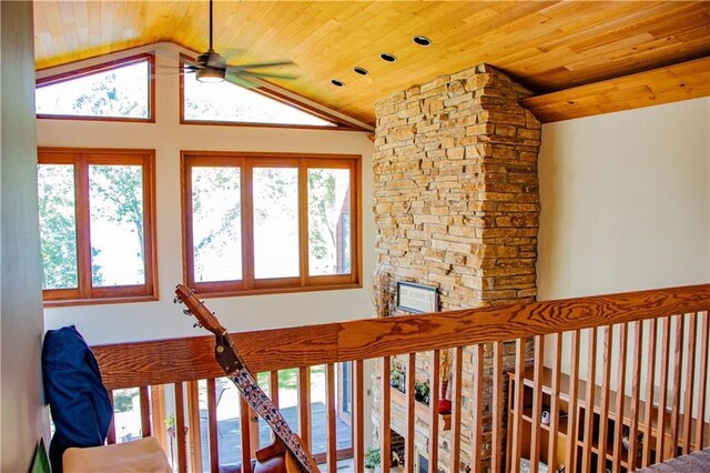 18845 64th Ave, Chippewa Falls, WI 54729 - corridor featuring lofted ceiling and wood ceiling