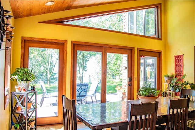 18845 64th Ave, Chippewa Falls, WI 54729 - dining space featuring wood ceiling
