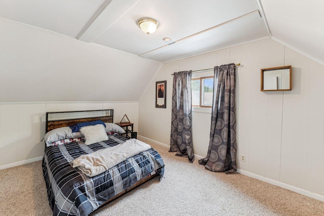708 2nd Ave W, Ashland, WI 54806 - bedroom featuring vaulted ceiling, carpet flooring, and baseboards