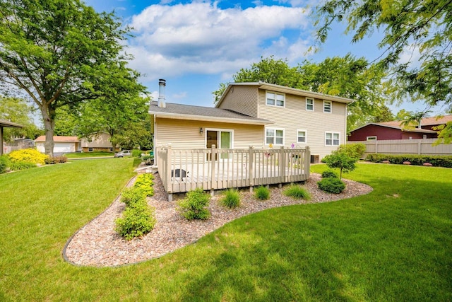 417 Raintree Dr, Fort Atkinson, WI 53538 - back of house featuring a deck