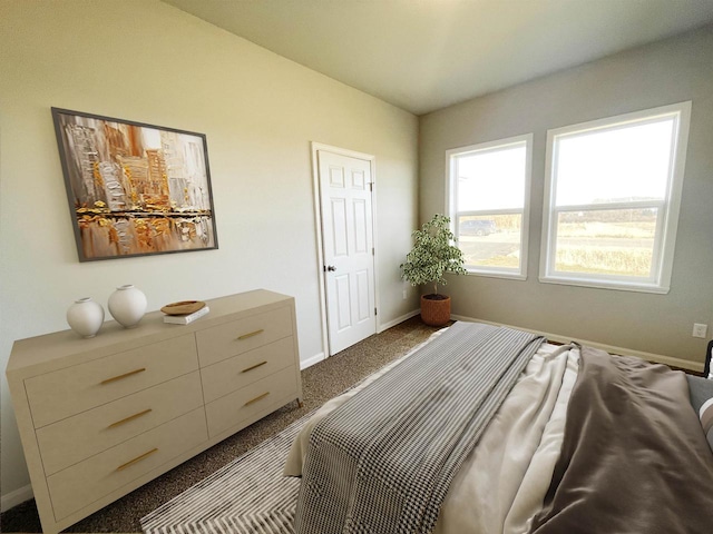 620 E Maple Beach Dr, Edgerton, WI 53534 - bedroom with baseboards and dark carpet