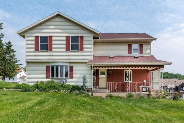 4884 Brewery Rd, Cross Plains, WI 53528 - view of front facade featuring a front yard and covered porch
