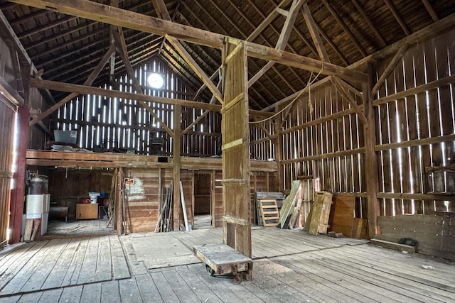 4884 Brewery Rd, Cross Plains, WI 53528 - miscellaneous room featuring hardwood / wood-style flooring and vaulted ceiling
