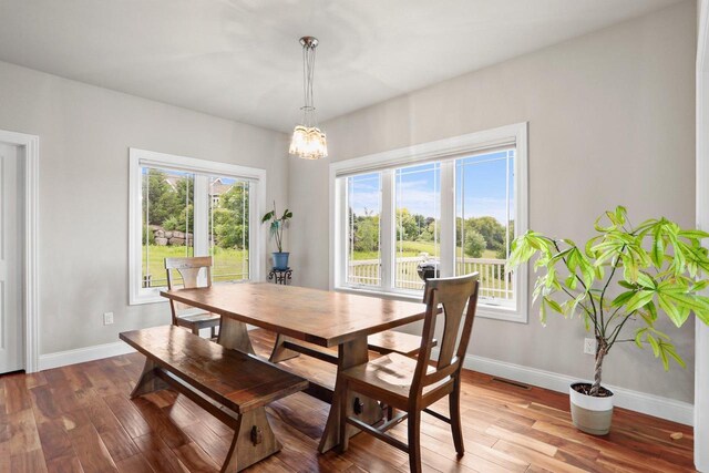 3403 Whistling Wind Way, Sun Prairie, WI 53590 - dining space featuring light wood-style flooring and a chandelier
