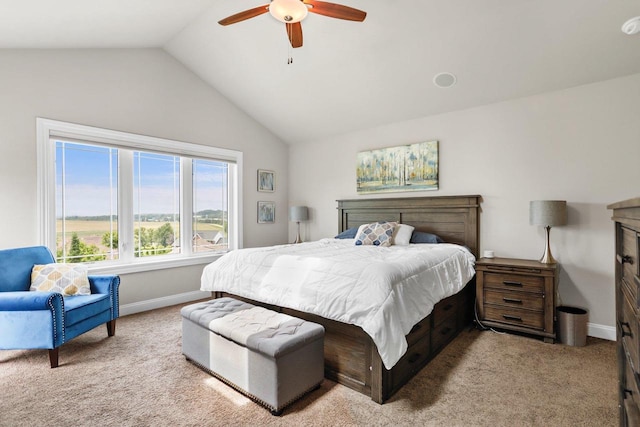 3403 Whistling Wind Way, Sun Prairie, WI 53590 - bedroom with vaulted ceiling, carpet, and a ceiling fan