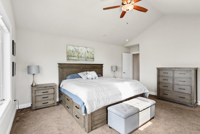 3403 Whistling Wind Way, Sun Prairie, WI 53590 - bedroom with carpet flooring, lofted ceiling, and ceiling fan