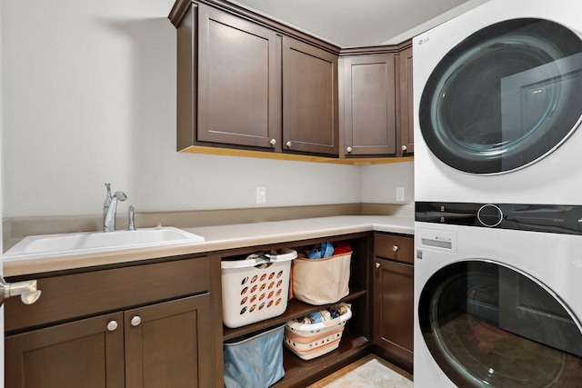 3403 Whistling Wind Way, Sun Prairie, WI 53590 - laundry area with estacked washer and dryer and cabinet space