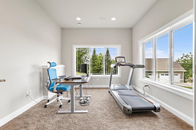 3403 Whistling Wind Way, Sun Prairie, WI 53590 - carpeted office space with baseboards and recessed lighting