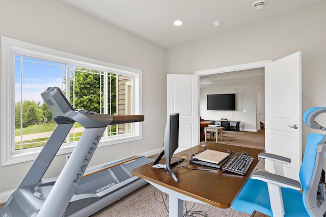3403 Whistling Wind Way, Sun Prairie, WI 53590 - exercise room with carpet and recessed lighting