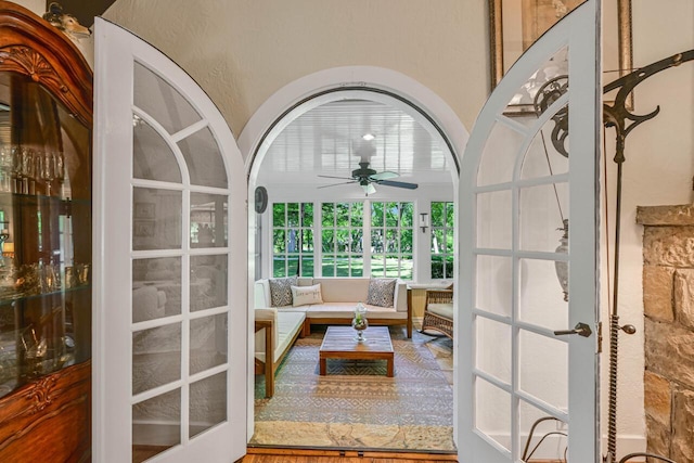 933 Juneau Dr, Fontana, WI 53125 - sunroom / solarium with french doors