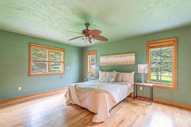 N6471 12 Corners Rd, Black Creek, WI 54106 - bedroom with wood finished floors, baseboards, and ceiling fan