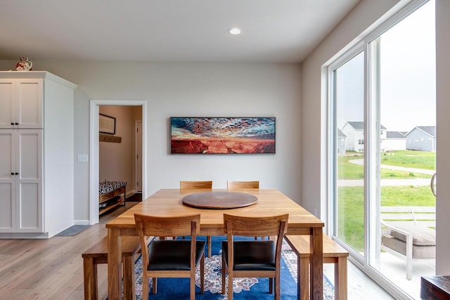 447 Crusader Pt, Waunakee, WI 53597 - dining room with light wood-type flooring, recessed lighting, and baseboards