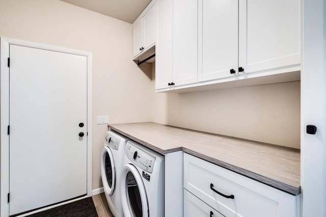 447 Crusader Pt, Waunakee, WI 53597 - laundry room with independent washer and dryer, cabinet space, and baseboards