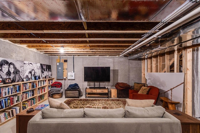 447 Crusader Pt, Waunakee, WI 53597 - living room with electric panel and concrete floors