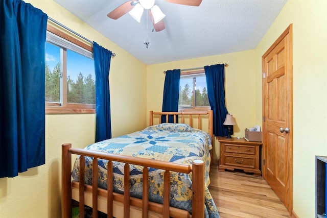 14303 Rock N Roll Ln, Gordon, WI 54838 - bedroom with light wood-style flooring and a ceiling fan