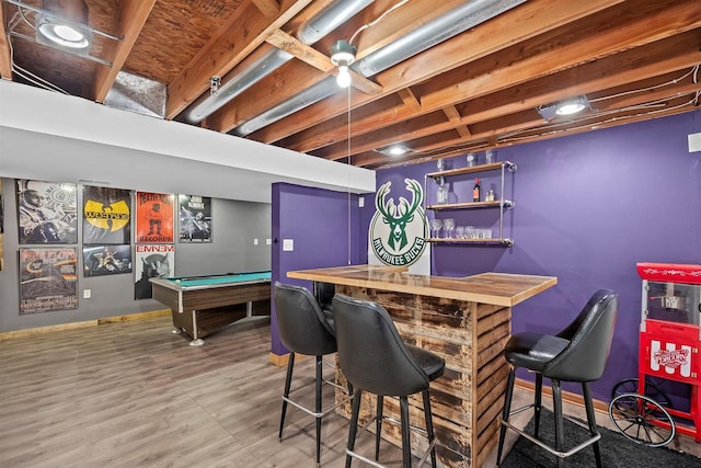 S69W32641 Westgate Dr, Mukwonago, WI 53149 - indoor dry bar with pool table and wood finished floors