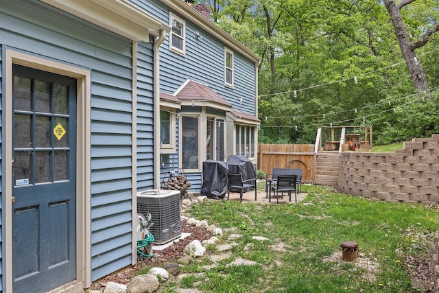 S69W32641 Westgate Dr, Mukwonago, WI 53149 - view of yard featuring central AC and a patio area