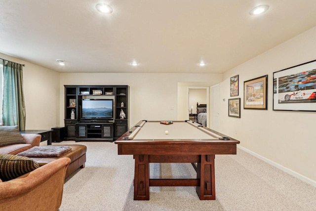 522 Otto Way, Elkhart Lake, WI 53020 - game room with carpet floors, billiards, recessed lighting, and baseboards