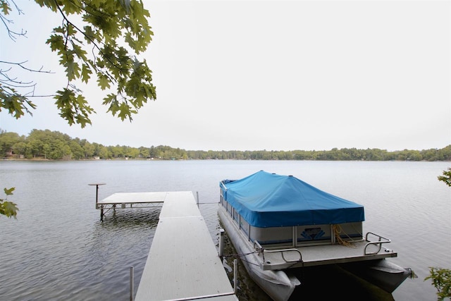 W5522 S Round Lake Rd, Wild Rose, WI 54984 - dock featuring a water view