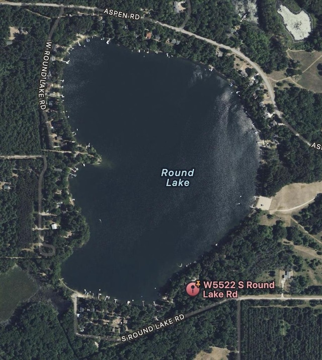 W5522 S Round Lake Rd, Wild Rose, WI 54984 - aerial map of property and surrounding area