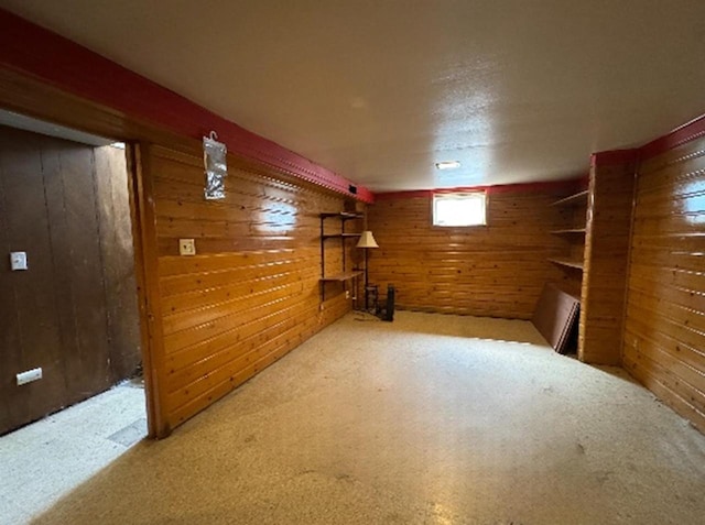 1413 E Marquette St, Appleton, WI 54911 - basement featuring wooden walls and carpet floors