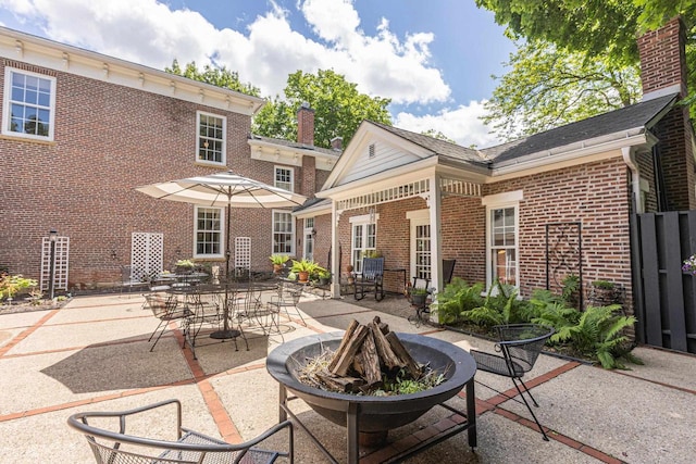150 Rountree Ave, Platteville, WI 53818 - view of patio with a fire pit
