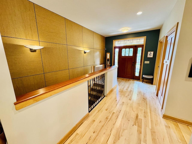 2659 Dungarvan Rd, Fitchburg, WI 53711 - foyer entrance with light wood finished floors, baseboards, and recessed lighting