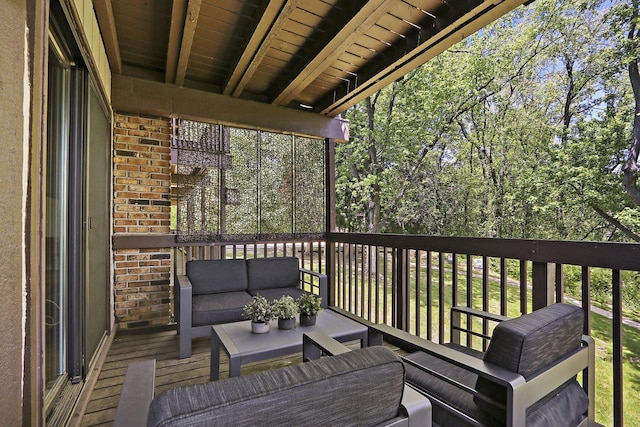 940 Alpine Dr Unit 01, Fontana, WI 53125 - wooden terrace with outdoor lounge area