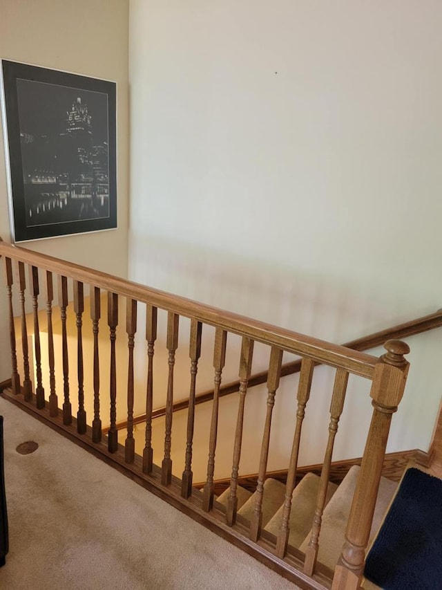 2832 E Somers Ct, Cudahy, WI 53110 - stairway featuring carpet flooring and baseboards