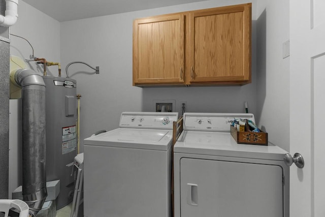 91 Potawatomi Rd Unit N-2, Williams Bay, WI 53191 - laundry room featuring separate washer and dryer, water heater, and cabinet space