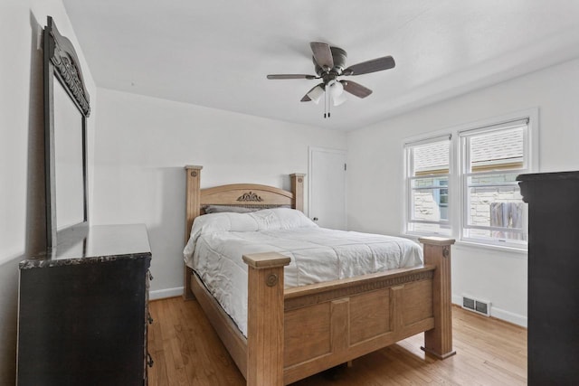 3612 N 57th St, Milwaukee, WI 53216 - bedroom featuring baseboards, light wood-style floors, and a ceiling fan