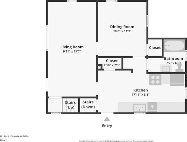 201 5th St, Centuria, WI 54824 - home floor plan