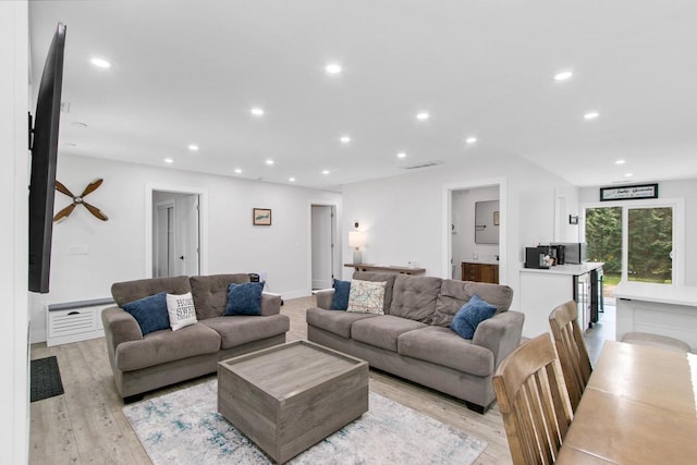 539 Highland Rd, Williams Bay, WI 53191 - living area featuring light wood-type flooring and recessed lighting