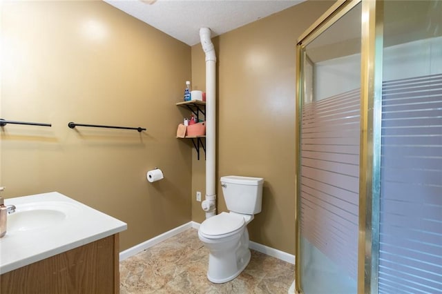 1843 190th St, Centuria, WI 54824 - full bath with toilet, vanity, baseboards, and a shower
