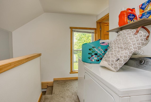 811 E Maple St, Lancaster, WI 53813 - laundry area featuring separate washer and dryer and carpet floors