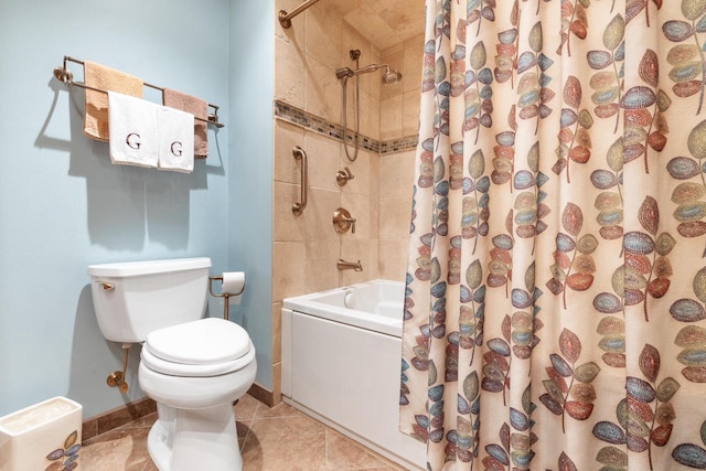 1001 W Fairfield Ct, Glendale, WI 53217 - bathroom featuring shower / bath combo with shower curtain, baseboards, and toilet
