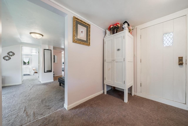 823 De Pere St, Menasha, WI 54952 - foyer entrance with carpet, plenty of natural light, and baseboards