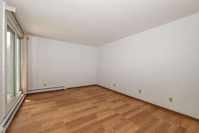 2260 W Good Hope Rd Unit 129, Glendale, WI 53209 - unfurnished room with light wood finished floors, a baseboard radiator, and baseboards