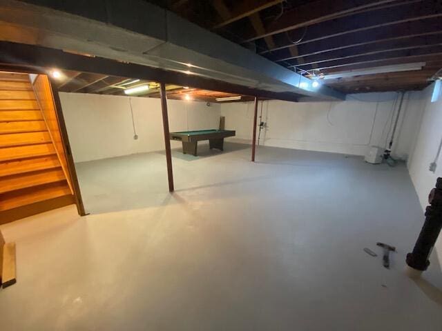 4265 S Nicholson Ave, Saint Francis, WI 53235 - basement with stairs and billiards