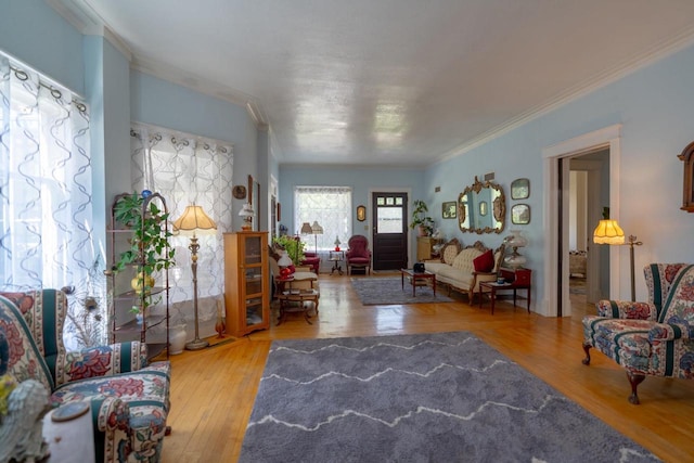 643 Park Ave, Beloit, WI 53511 - living room with ornamental molding and wood finished floors