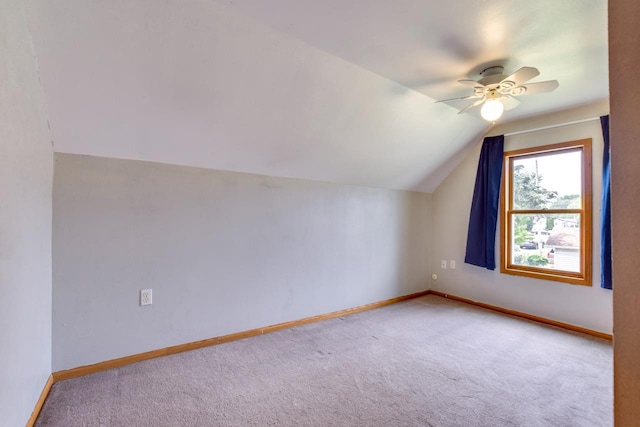 412 High St, Arena, WI 53503 - bonus room featuring carpet floors, lofted ceiling, and a ceiling fan