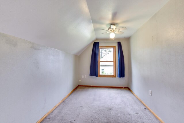 412 High St, Arena, WI 53503 - additional living space with ceiling fan, lofted ceiling, and carpet
