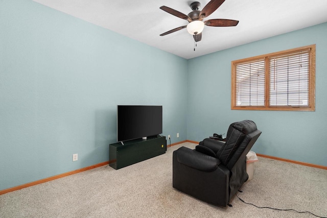 4017 Sandhill Dr, Janesville, WI 53546 - living area featuring a ceiling fan and carpet floors