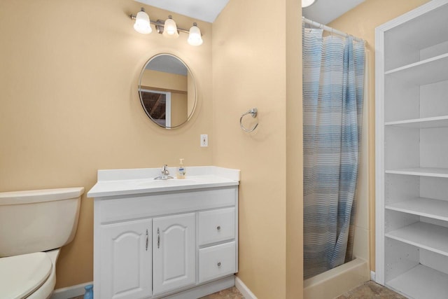 4017 Sandhill Dr, Janesville, WI 53546 - bathroom with vanity, curtained shower, and built in shelves