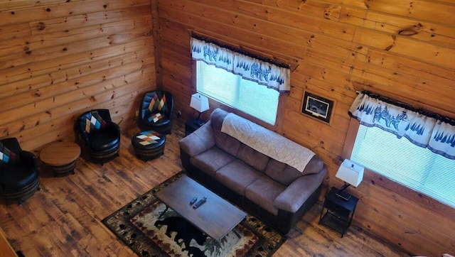 716 Skatepark Ct, Warrens, WI 54666 - living area with wood finished floors and wood walls