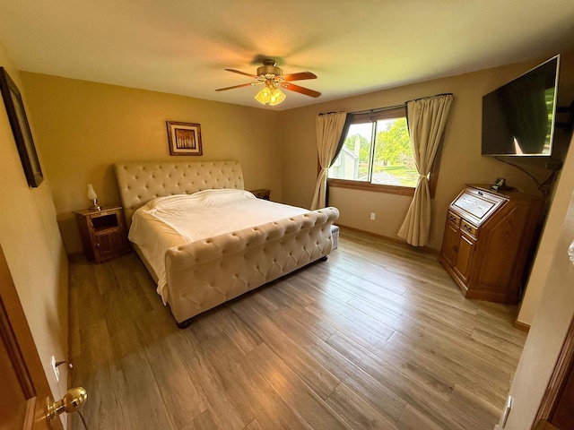 1053 Eastman Ln, Fond Du Lac, WI 54935 - bedroom with light wood-style flooring and a ceiling fan
