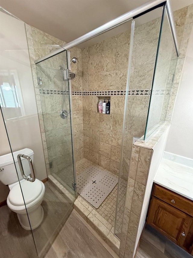 1053 Eastman Ln, Fond Du Lac, WI 54935 - bathroom with toilet, a stall shower, and vanity