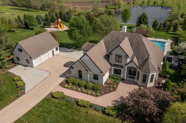 5015 Joshua Dr, West Bend, WI 53090 - view from above of property with a large body of water