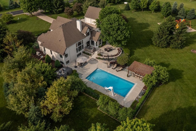 5015 Joshua Dr, West Bend, WI 53090 - aerial view of property and surrounding area with a pool