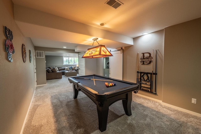 5015 Joshua Dr, West Bend, WI 53090 - recreation room with carpet floors, billiards table, and baseboards